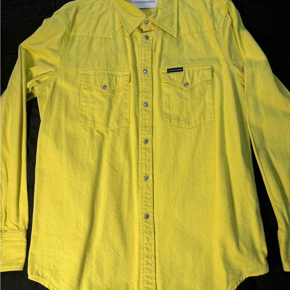 Calvin Klein Yellow Button-Up Shirt